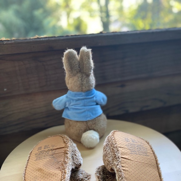 Peter Rabbit Stuffed Animals + Slippers Set Size 13 - Picture 2 of 3